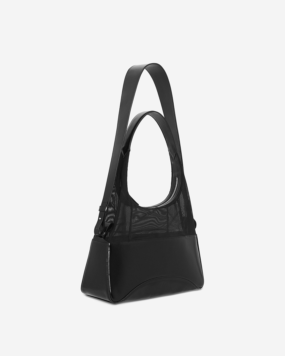 СУМКА-ХОБО ИЗ ДВУХ МАТЕРИАЛОВ TANDEM GLOSS СУМКА-ХОБО ИЗ ДВУХ МАТЕРИАЛОВ TANDEM GLOSS