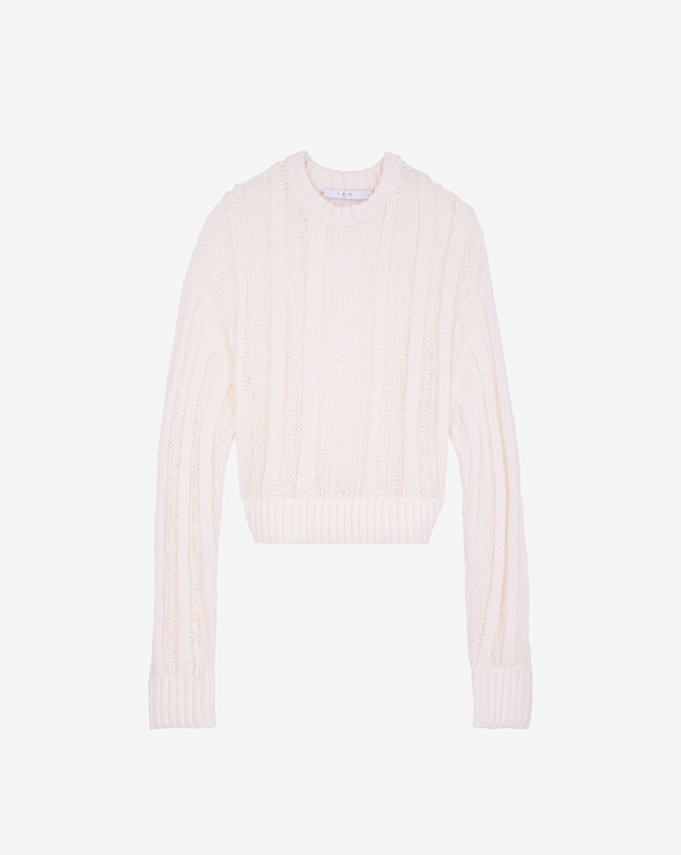 БЕЛЫЙ ДЖЕМПЕР ИЗ АЖУРНОГО ТРИКОТАЖА MELYORA