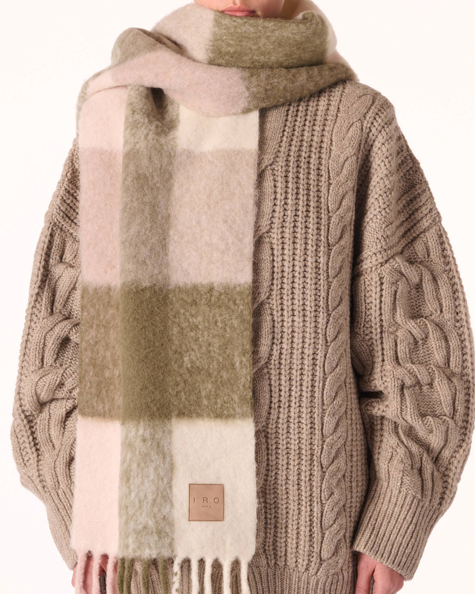 ШАРФ В КЛЕТКУ ИЗ СМЕСОВОЙ ШЕРСТИ АЛЬПАКА AURAY