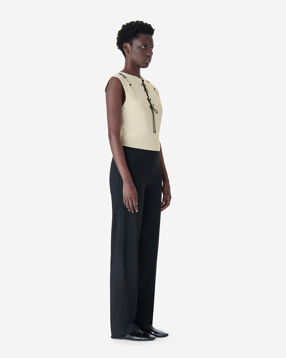 БЕЖЕВЫЙ ТОП СО ШНУРОВКОЙ FELICINE