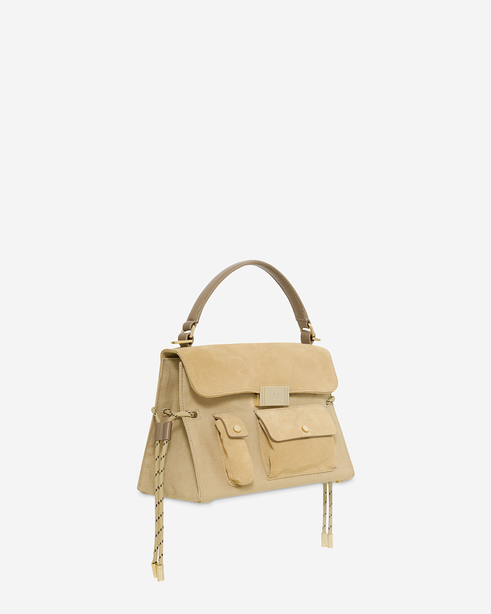 СУМКА НА ПЛЕЧО ИЗ ХОЛЩОВОЙ ТКАНИ IRO NOMAD TOILE