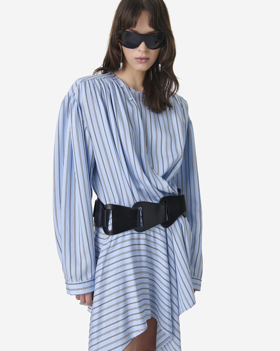 ГОЛУБОЕ АСИММЕТРИЧНОЕ ПЛАТЬЕ В ПОЛОСКУ UTENIA