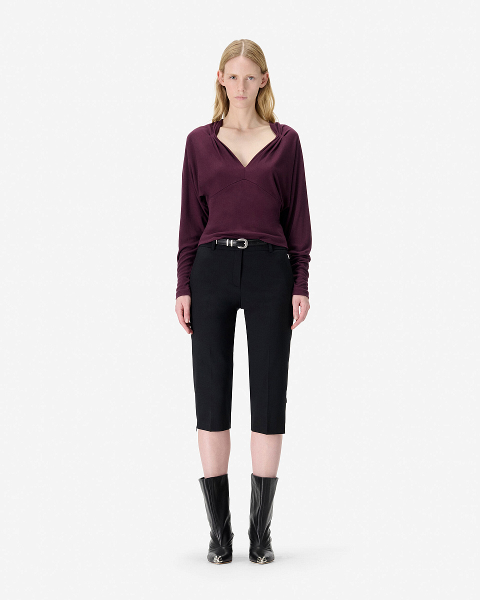 ЛОНГСЛИВ С ПЛИССИРОВКОЙ И V-ОБРАЗНЫМ ВЫРЕЗОМ ILOISE