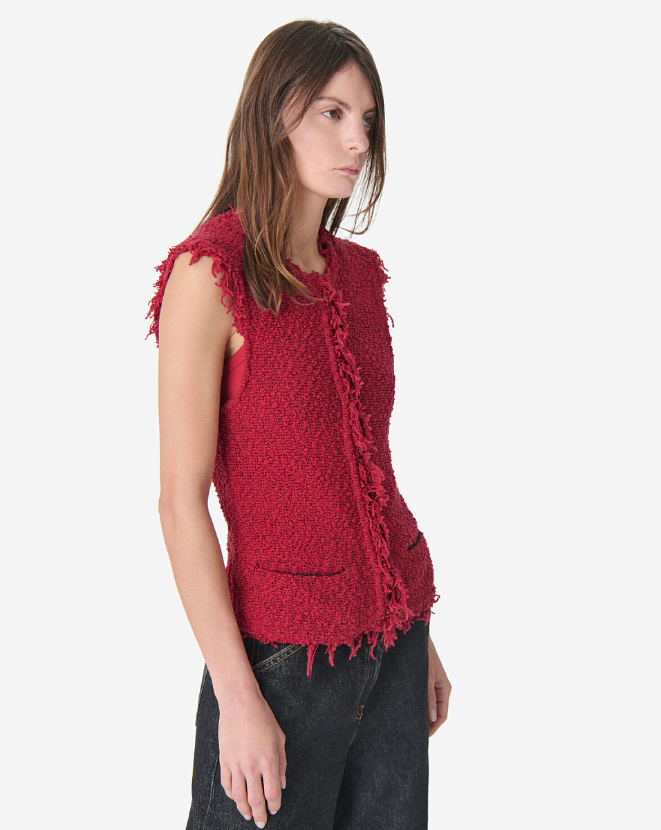 КРАСНЫЙ ЖИЛЕТ С БАХРОМОЙ SHANNY