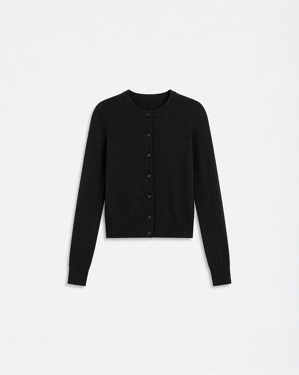 ЧЕРНЫЙ ТРИКОТАЖНЫЙ КАРДИГАН NINNON