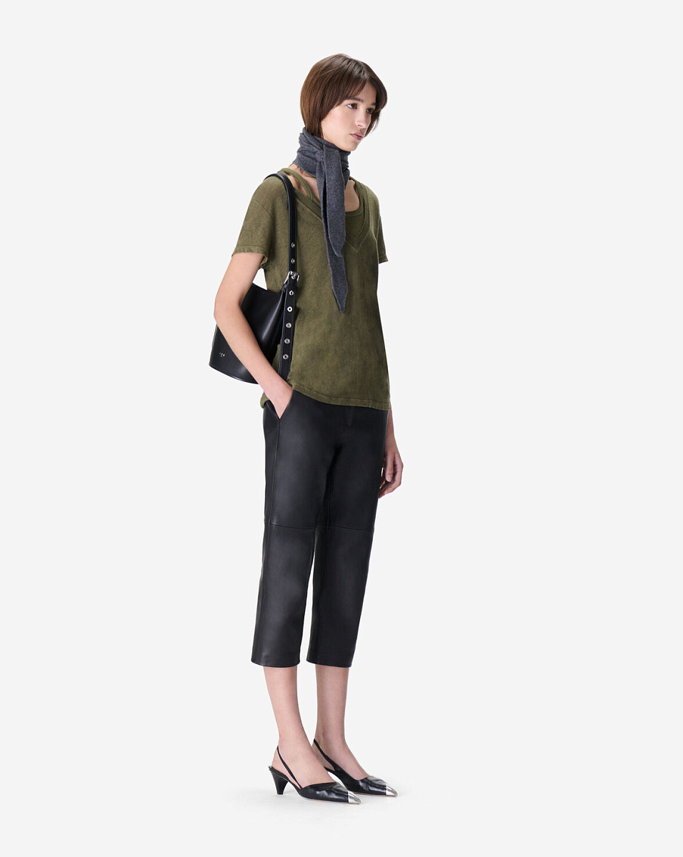 ЛЬНЯНАЯ ФУТБОЛКА С V-ОБРАЗНЫМ ВЫРЕЗОМ RODEO