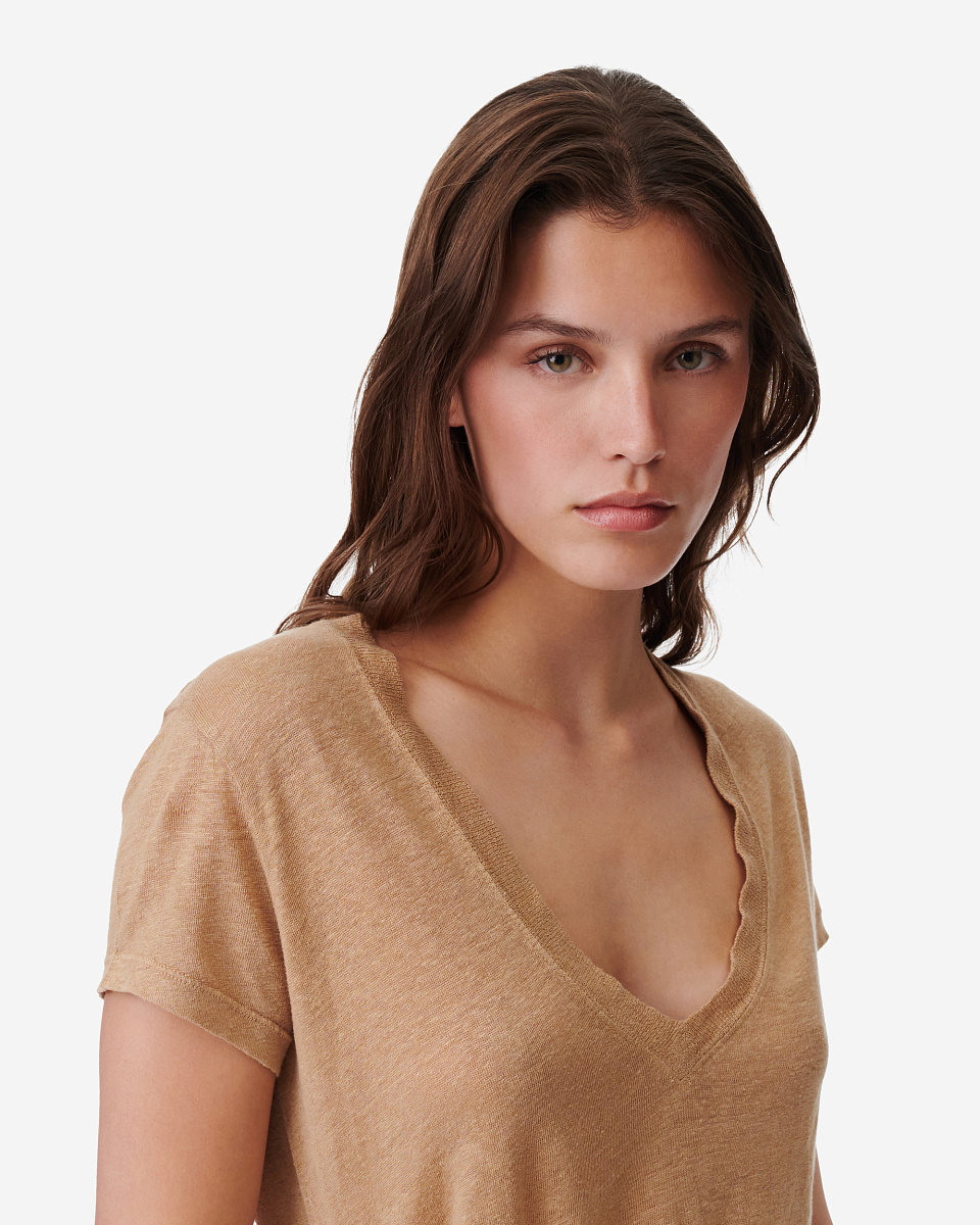 ЛЬНЯНАЯ ФУТБОЛКА С V-ОБРАЗНЫМ ВЫРЕЗОМ RODEO ЛЬНЯНАЯ ФУТБОЛКА С V-ОБРАЗНЫМ ВЫРЕЗОМ RODEO