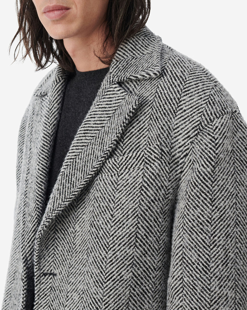 ПАЛЬТО ИЗ СМЕСОВОЙ ШЕРСТИ С УЗОРОМ В ЕЛОЧКУ CLAUDE