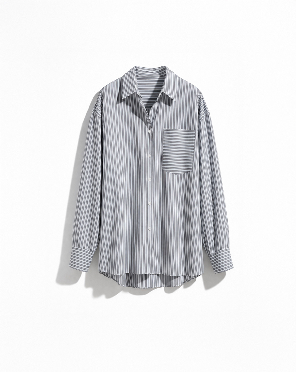 РУБАШКА В ГОЛУБУЮ ПОЛОСКУ LASMY