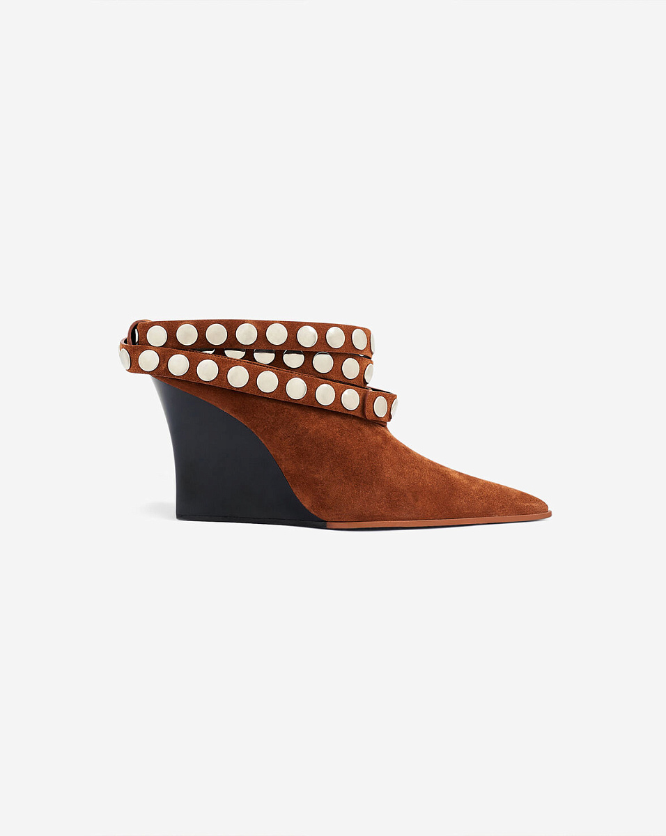 КОРИЧНЕВЫЕ МЮЛИ ИЗ ЗАМШИ С ЗАКЛЕПКАМИ FAUVE CLICK SUEDE