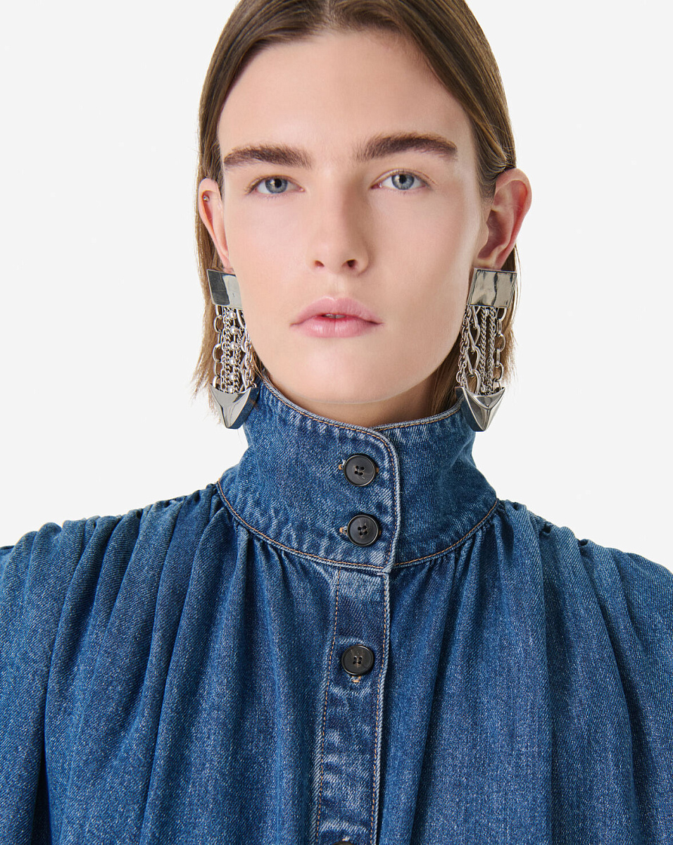 ВЕРХНЯЯ РУБАШКА ИЗ СТРУЯЩЕГОСЯ ДЕНИМА JULIE