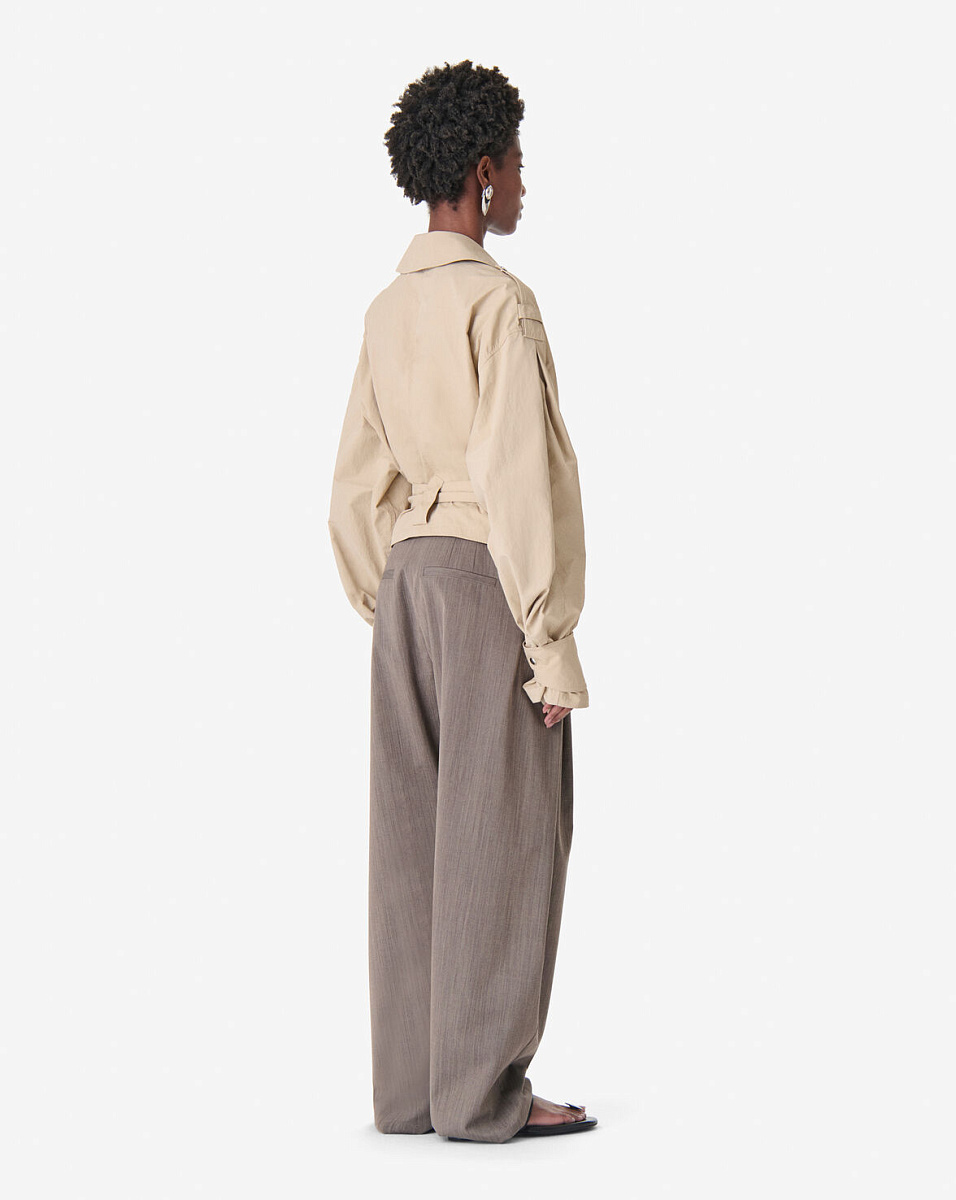 БЕЖЕВАЯ КУРТКА СВОБОДНОГО КРОЯ С ПОЯСОМ ZYNIA