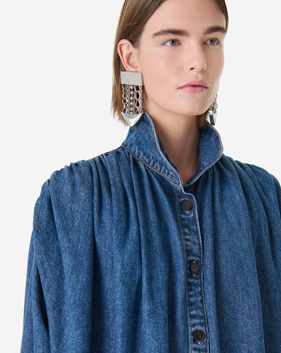 ВЕРХНЯЯ РУБАШКА ИЗ СТРУЯЩЕГОСЯ ДЕНИМА JULIE