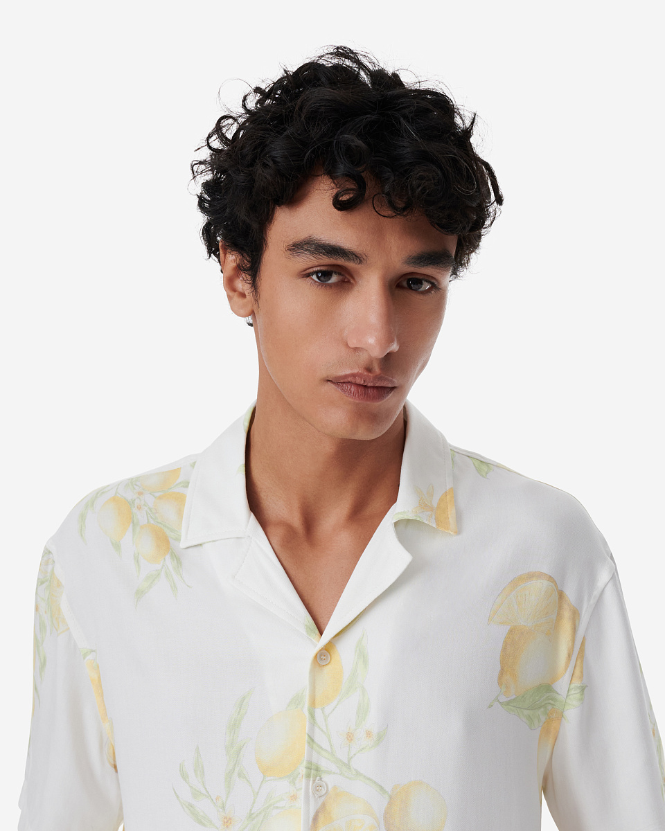 РУБАШКА ИЗ 100% ВИСКОЗЫ С ПРИНТОМ VIGO