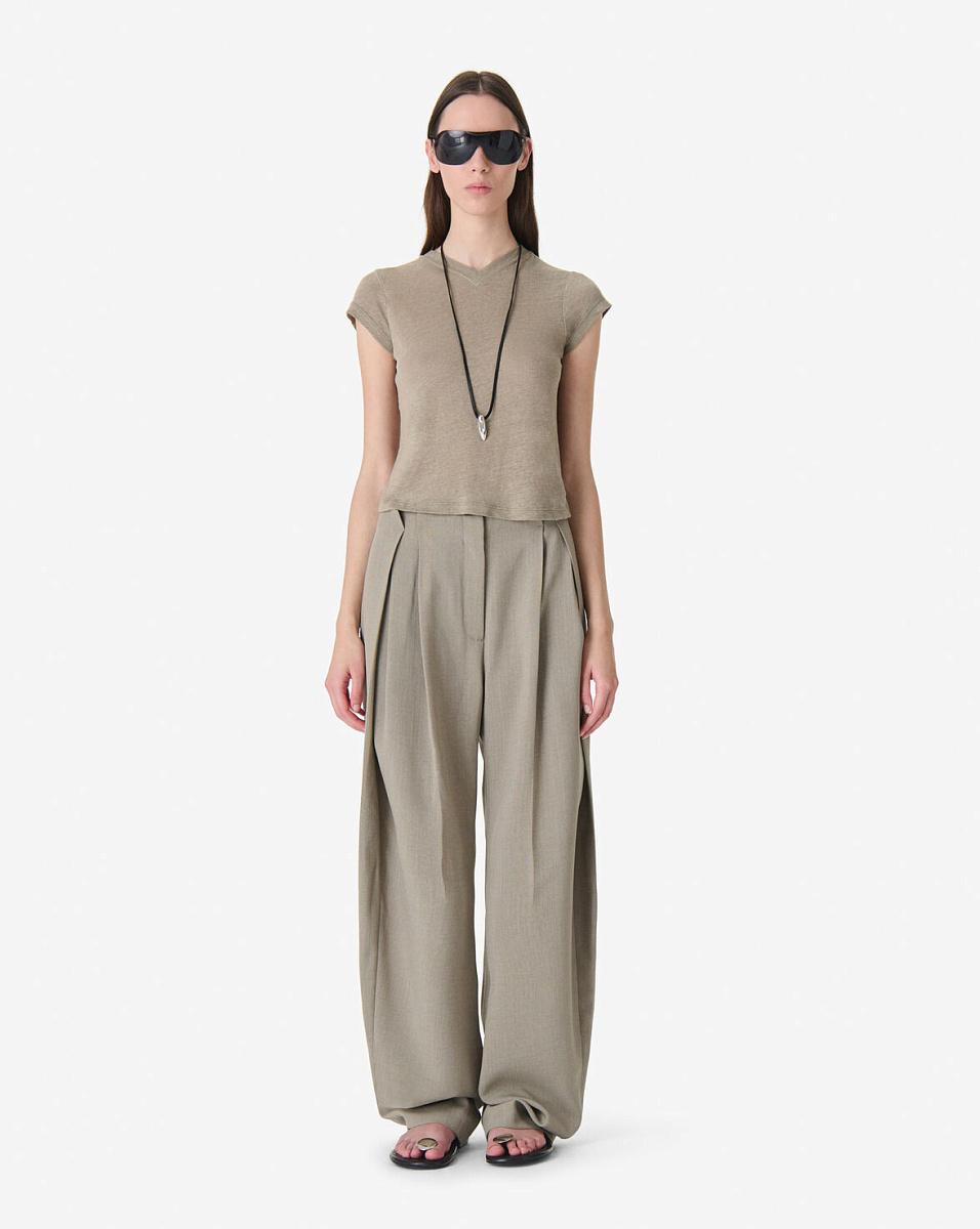 БЕЖЕВАЯ ЛЬНЯНАЯ ФУТБОЛКА SYBEL