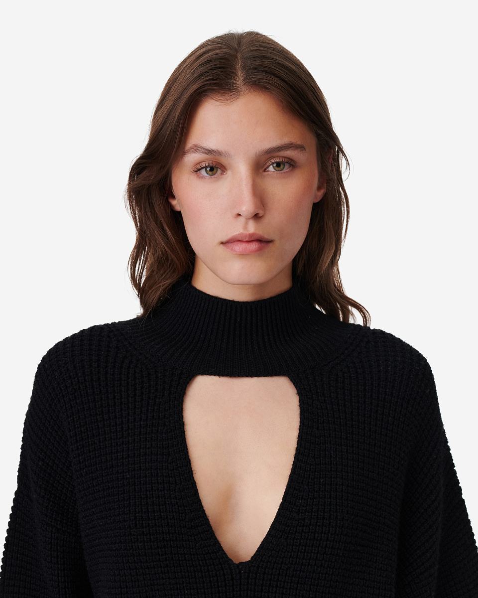 СВИТЕР С ВОРОТНИКОМ-СТОЙКОЙ И ВЫРЕЗОМ GAID