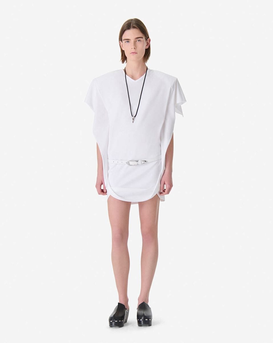 БЕЛОЕ СТРУЯЩЕЕСЯ ПЛАТЬЕ-ФУТБОЛКА ASLAN