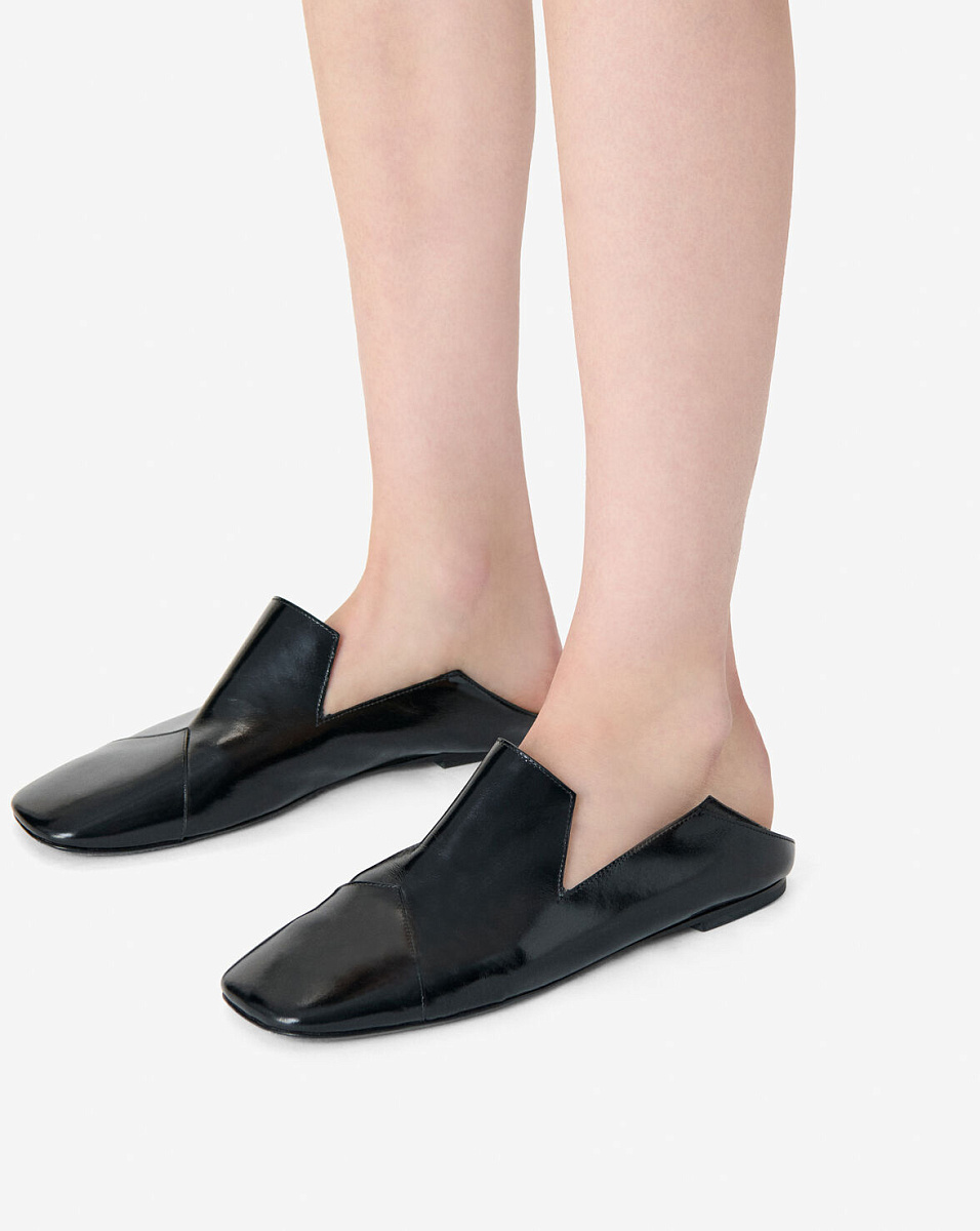 ЧЕРНЫЕ МЮЛИ ИЗ КОЖИ НА ПЛОСКОЙ ПОДОШВЕ TUXEDO