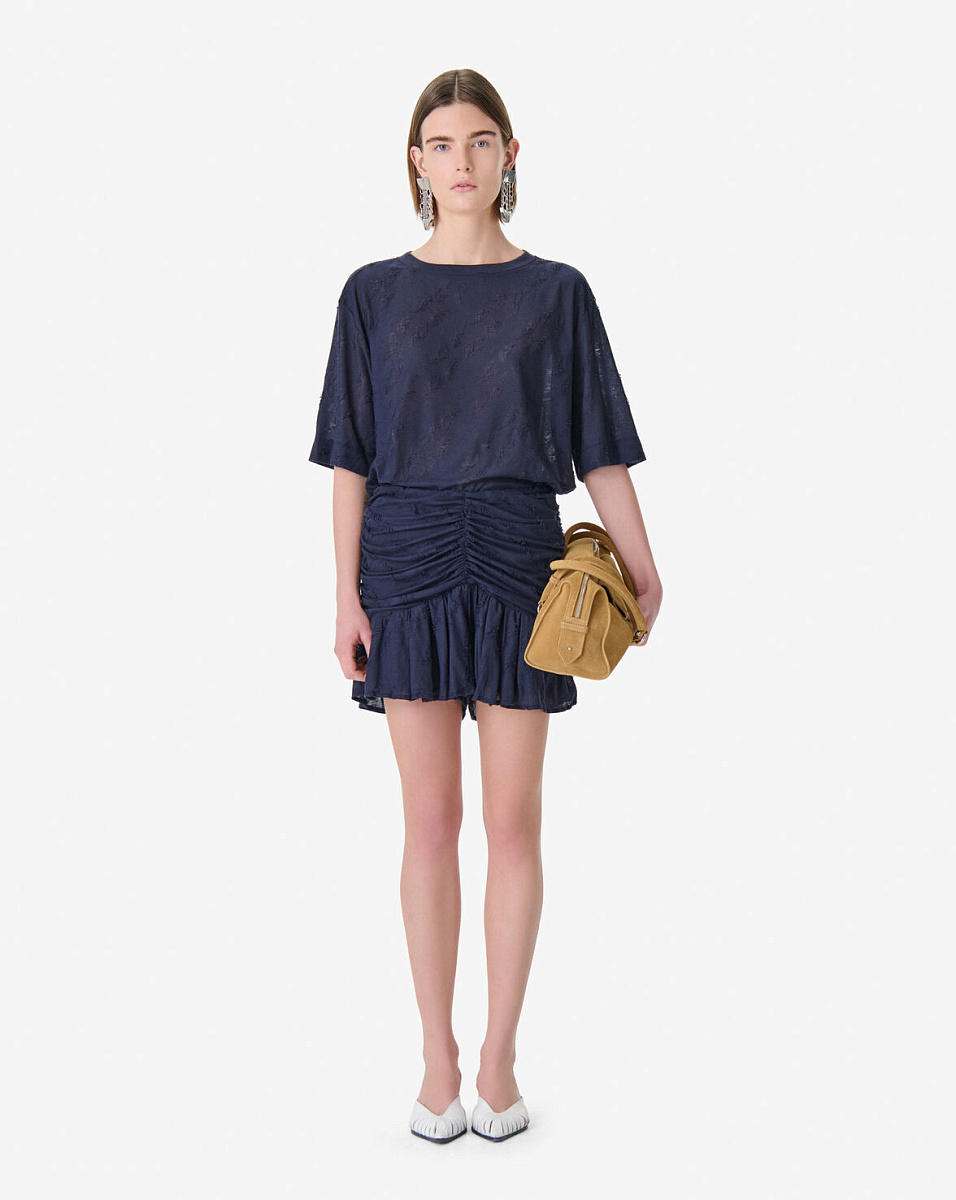 СИНЯЯ ФУТБОЛКА С УЗОРОМ ПЕЙСЛИ HEVEN