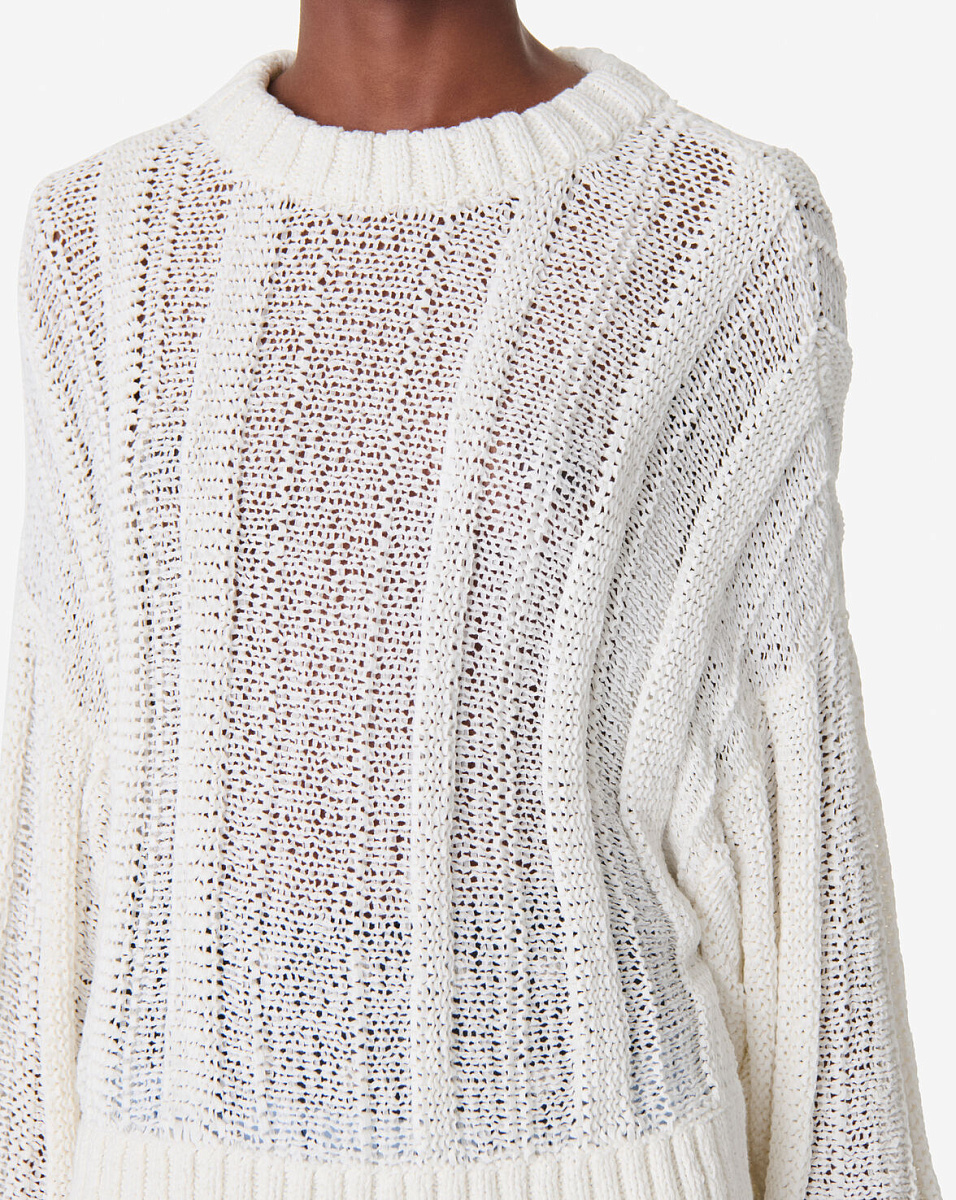 БЕЛЫЙ ДЖЕМПЕР ИЗ АЖУРНОГО ТРИКОТАЖА MELYORA