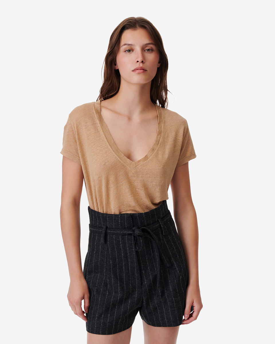 ЛЬНЯНАЯ ФУТБОЛКА С V-ОБРАЗНЫМ ВЫРЕЗОМ RODEO ЛЬНЯНАЯ ФУТБОЛКА С V-ОБРАЗНЫМ ВЫРЕЗОМ RODEO