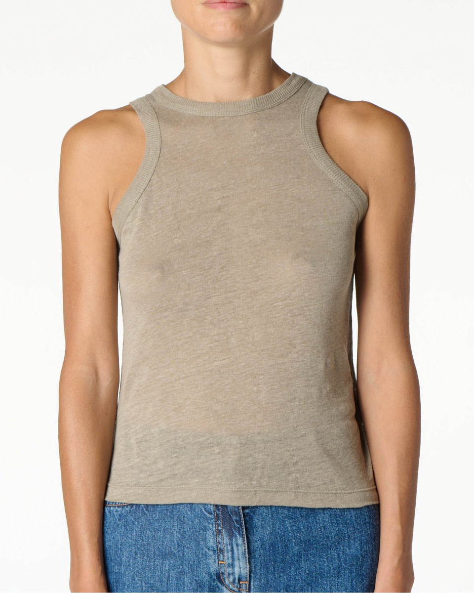 ЛЬНЯНОЙ ТОП В ОТТЕНКЕ ХАКИ SAFRINA