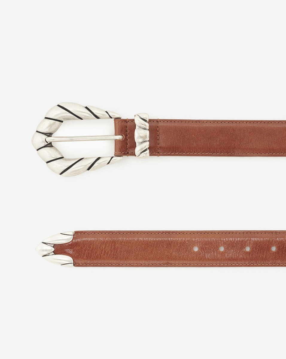 КОРИЧНЕВЫЙ РЕМЕНЬ ИЗ КОЖИ EMBELLA