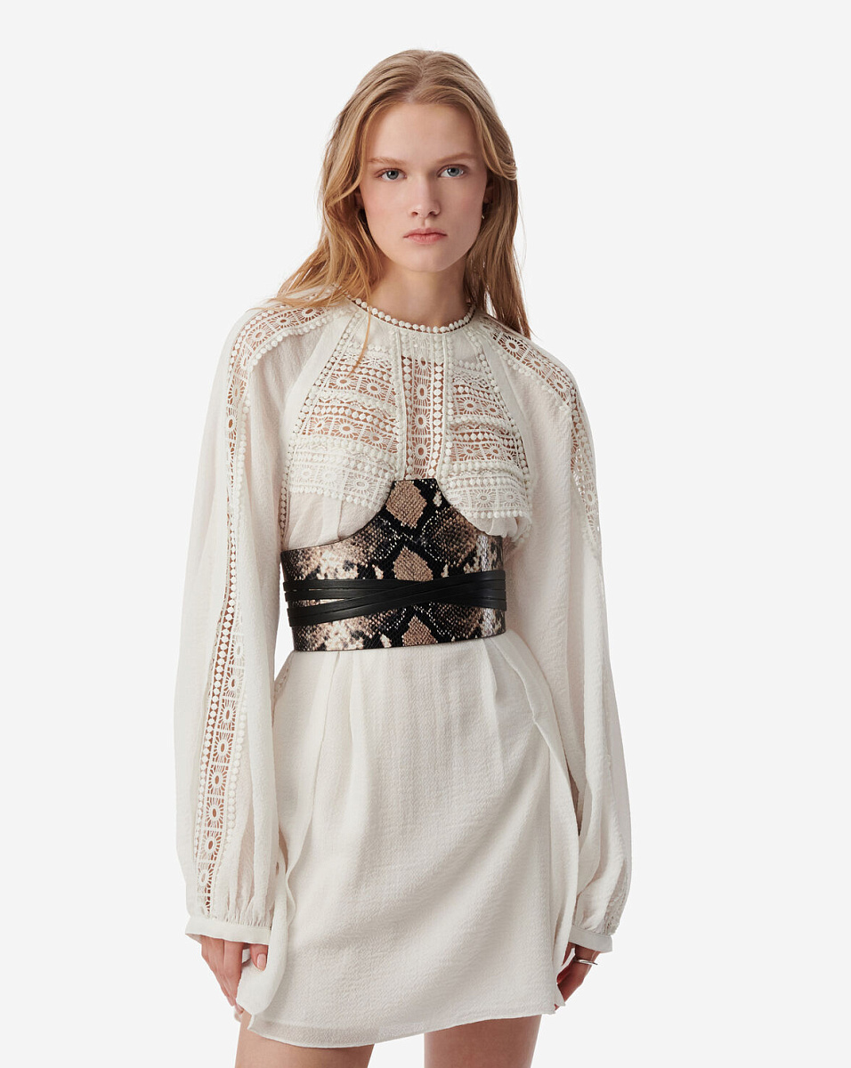 СТРУЯЩЕЕСЯ ПЛАТЬЕ С КРУЖЕВОМ RYNNA