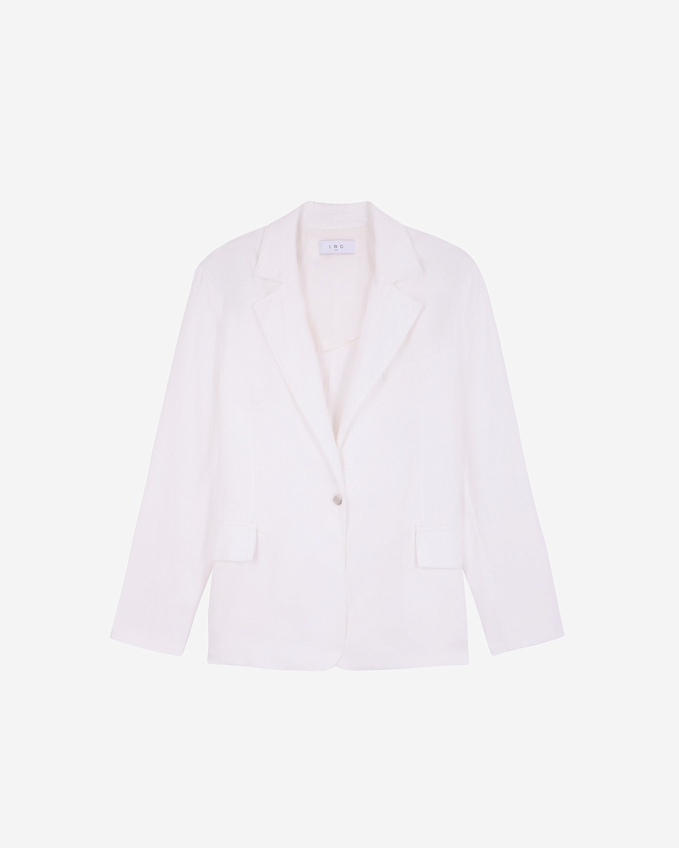 БЕЛЫЙ КОСТЮМНЫЙ ЖАКЕТ ИЗ СТРУЯЩЕГОСЯ ДЕНИМА ATIKI