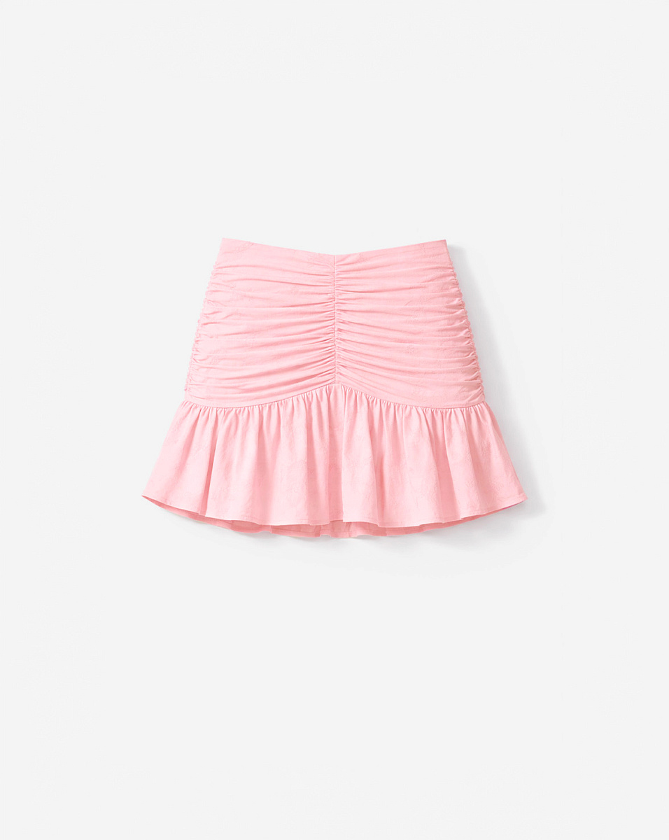 РОЗОВАЯ МИНИ-ЮБКА СО СБОРКАМИ HASLEY