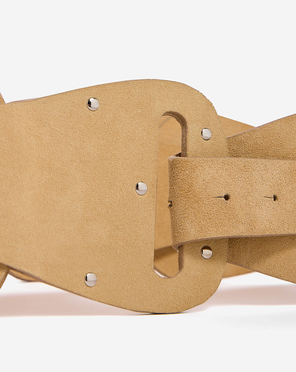 ШИРОКИЙ БЕЖЕВЫЙ РЕМЕНЬ ИЗ ЗАМШИ ORIGAMISDST