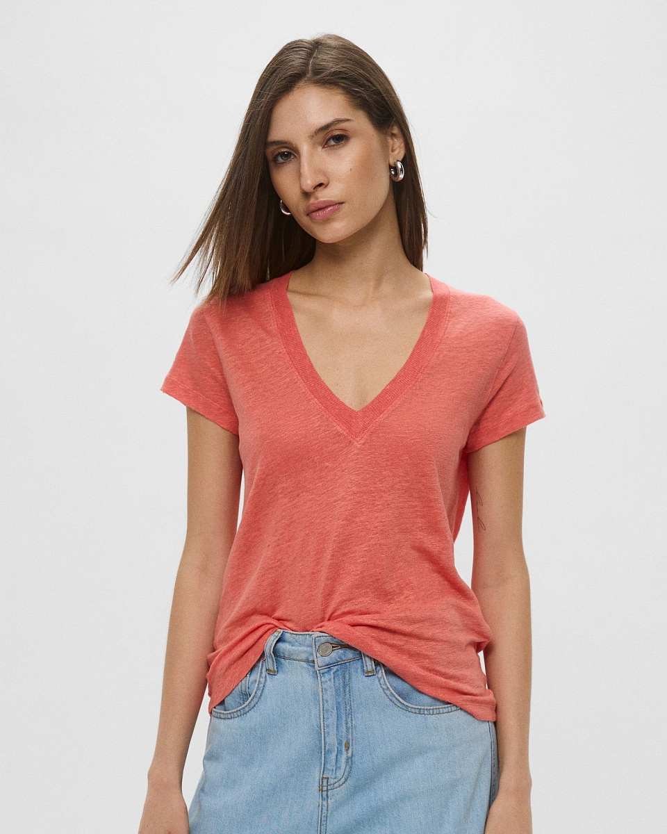 ЛЬНЯНАЯ ФУТБОЛКА С V-ОБРАЗНЫМ ВЫРЕЗОМ RODEO ЛЬНЯНАЯ ФУТБОЛКА С V-ОБРАЗНЫМ ВЫРЕЗОМ RODEO