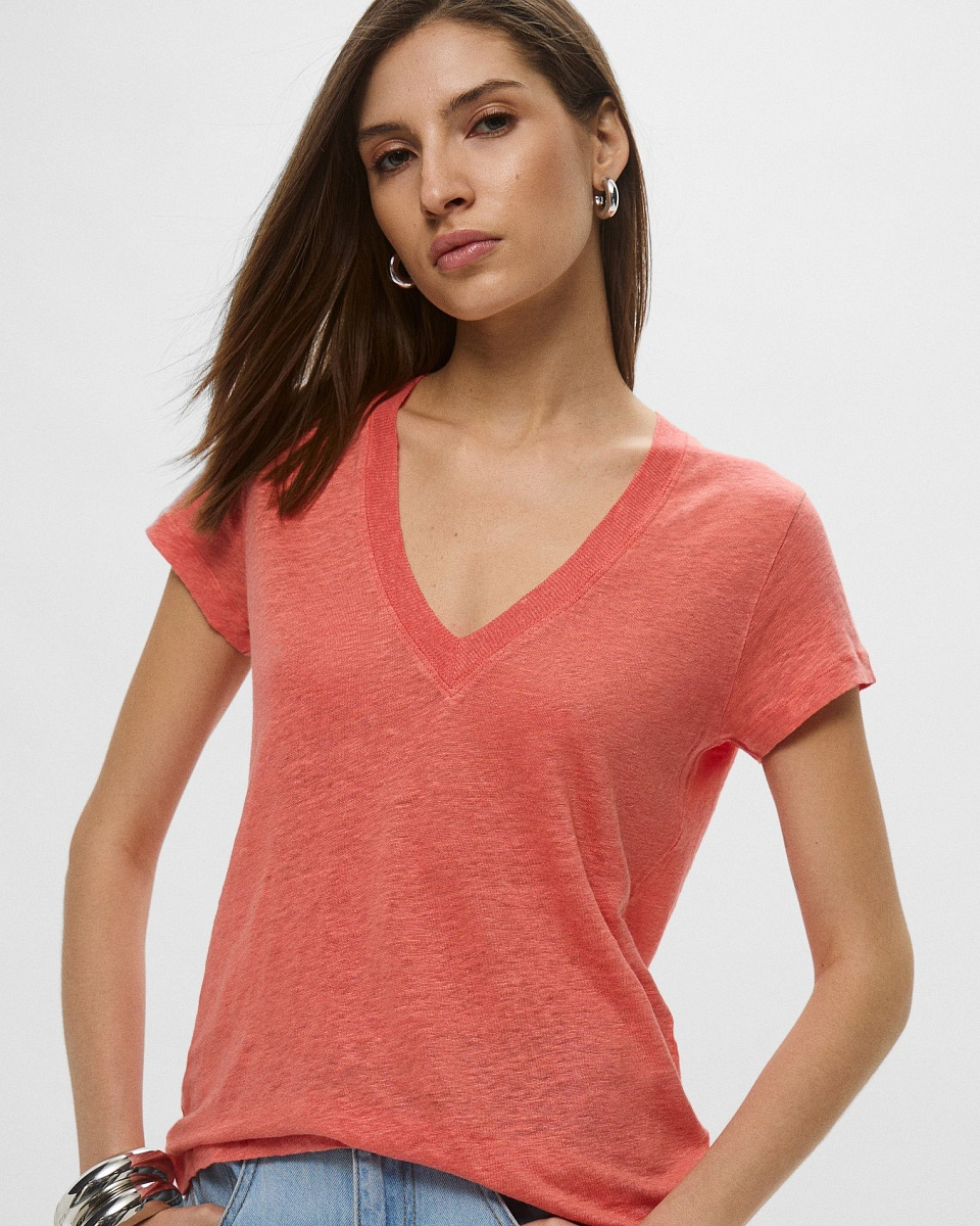 ЛЬНЯНАЯ ФУТБОЛКА С V-ОБРАЗНЫМ ВЫРЕЗОМ RODEO ЛЬНЯНАЯ ФУТБОЛКА С V-ОБРАЗНЫМ ВЫРЕЗОМ RODEO